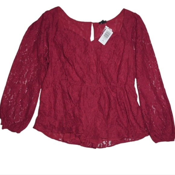 NWT Torrid Peplum Lace Puff Sleeve Size 1X / 14-16 - Picture 4 of 8
